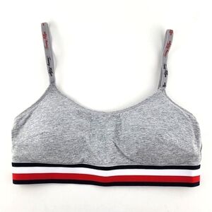⭐️2/ $30⭐️ Tommy Hilfiger Women's Bralette Wireless Heathered Grey Stripes Sz M